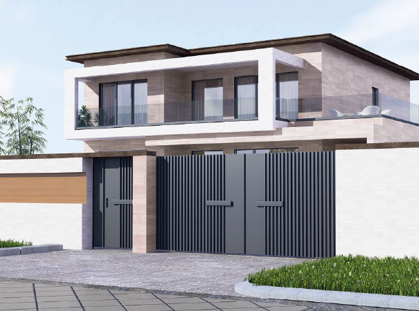 image d'un portail d'entré avec un portique